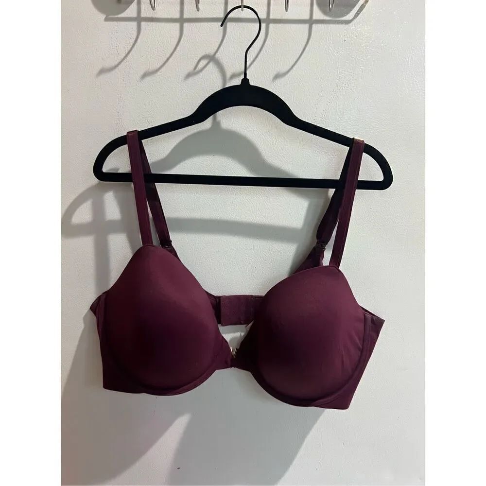 Victorias Secret Burgundy Lined Demi Bra Woman’s Size 38DD - Flaws